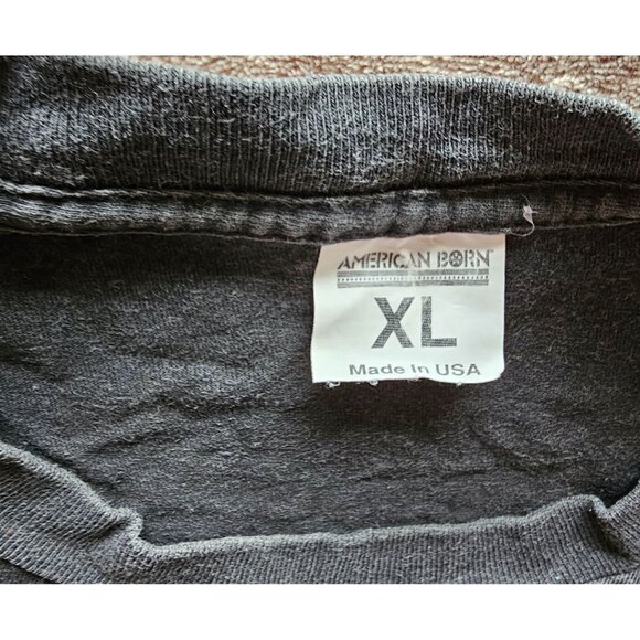 Camel Roadhouse T-Shirt XL American Born Black Cotton Distressed Tee 1996 Dayton - Picture 2 of 8